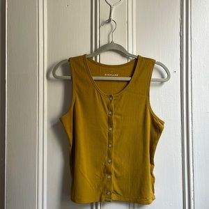 Everlane Cotton Mustard Yellow Button-up Tank